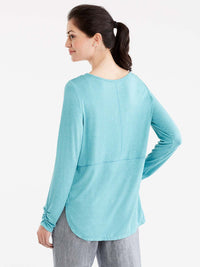 High-Low Ruched Sleeve Jersey Color Jasper Heather