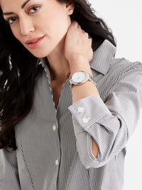 Monochrome Non-Iron 3/4-Sleeve Shirt Color Black/White