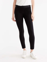 Ponte Legging with Side Panel Color Black/Ivory