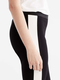 Ponte Legging with Side Panel Color Black/Ivory