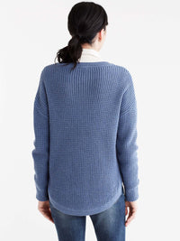 Drop Sleeve Boat Neck Sweater Color Storm Heather