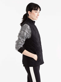 Quilted Front Zip Vest Color Black