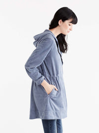 Brushed Faux Suede Zip Anorak Color Light Storm