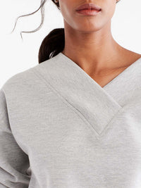 V-Neck Banded Tunic Color Silver Grey Heather