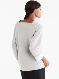 V-Neck Banded Tunic Color Silver Grey Heather