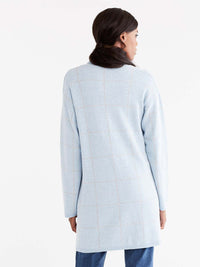 Plaid Sweater Coat Color Glacier Combo