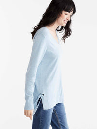 V-Neck Solid Tunic Color Glacier Heather