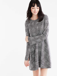Classic Plaid Swing Dress Color Grey