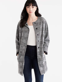 Classic Plaid Doubleknit Topper Color Grey