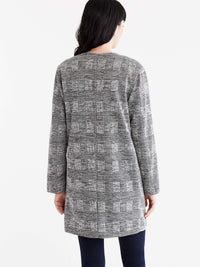 Glen Plaid Doubleknit Topper Color GreyClassic Plaid Doubleknit Topper Color Grey