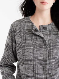Classic Plaid Doubleknit Topper Color Grey
