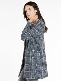 Milano Twill Plaid Topper Color Grey