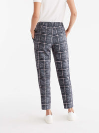 Milano Twill Plaid Ankle Pant Color Grey