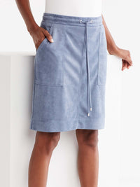 Brushed Faux Suede Pencil Skirt Color Light Storm