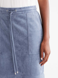 Brushed Faux Suede Pencil Skirt Color Light Storm