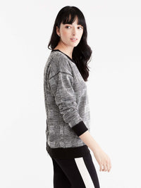 Plaid Zip-Back Sweatshirt Color Grey