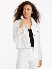 Cropped Coolmax Trucker Jacket Color Soft White