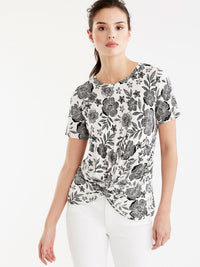 Twist Front Tee Color Graphic Black