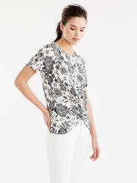 Twist Front Tee Color Graphic Black