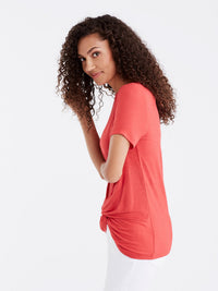 Twist Front Tee Color Persimmon