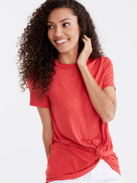 Twist Front Tee Color Persimmon