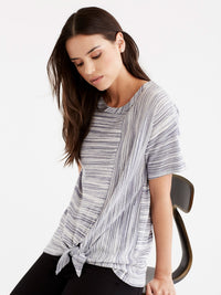Tie Hem Tee Color Dark Indigo Ivory
