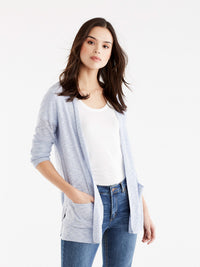 Open Front Sweater Cardigan, Plus Size Color Moonstone