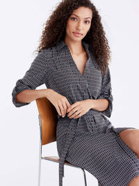 D-Ring Shoulder Tab Dress, Plus Size Color Black Combo