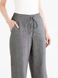 Drawstring Wide Leg Pants Color Black