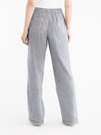 Drawstring Wide Leg Pants Color Dark Indigo