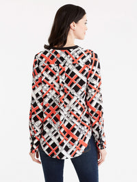 Belt Print Blouse Color Persimmon