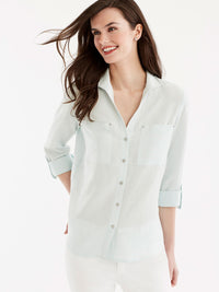 Stand Collar Shirt Color Peppermint