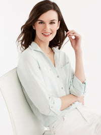 Stand Collar Shirt Color Peppermint