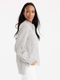 Pinstripe Roll Tab Shirt Color Black