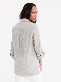 Pinstripe Roll Tab Shirt Color Black