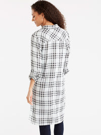 Longline Plaid Tunic Color Mint Combo