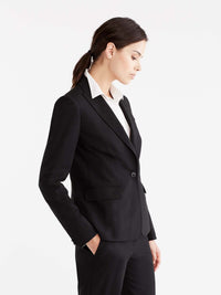 Black Washable One-Button Jacket Color Black