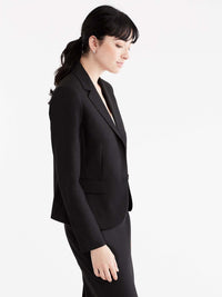 Washable Black Cropped Two-Button Jacket Color Black