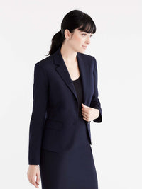 Washable Cropped Two-Button Jacket Color Navy