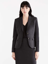 Washable Pewter Cropped Two-Button Jacket Color Grey