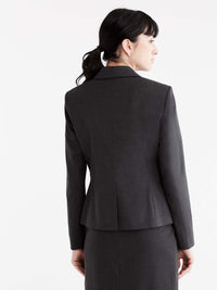 Washable Pewter Cropped Two-Button Jacket Color Grey