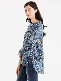 Animal Print High-Low Tunic Color Storm Combo