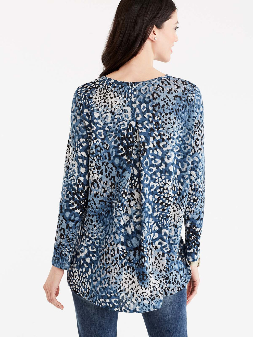 Animal Print High-Low Tunic Color Storm Combo
