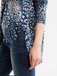 Animal Print High-Low Tunic Color Storm Combo