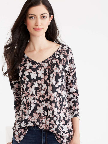 Floral Print V-Neck Top