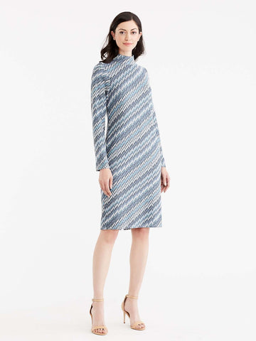 Chevron Mock Neck Dress