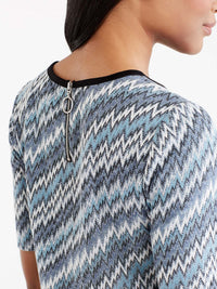 Chevron Side Slit Tee Color Storm