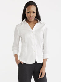 Non-Iron 3/4-Sleeve Shirt Color White