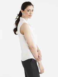 Non-Iron Sleeveless Shirt Color White