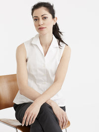 Non-Iron Sleeveless Shirt Color White